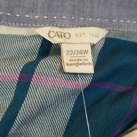Cato plaid shirt plus size 22‎ NEW - Picture 4 of 10